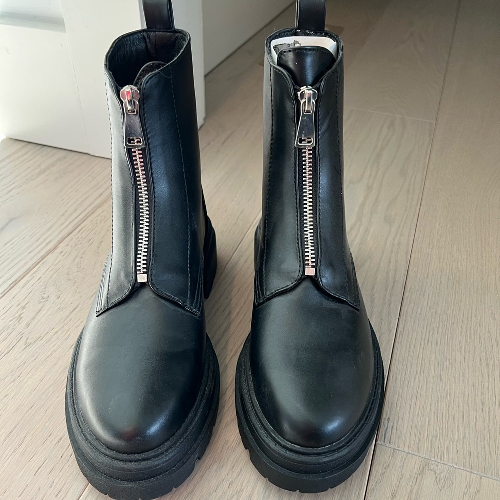 Brand New! Black Zip Front Booties